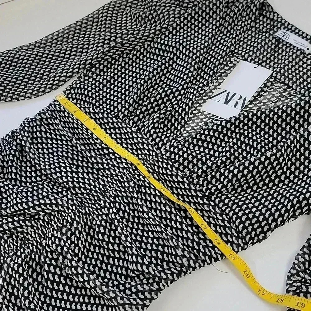 Zara Patterned Ruched Mini Dress - Picture 8 of 11